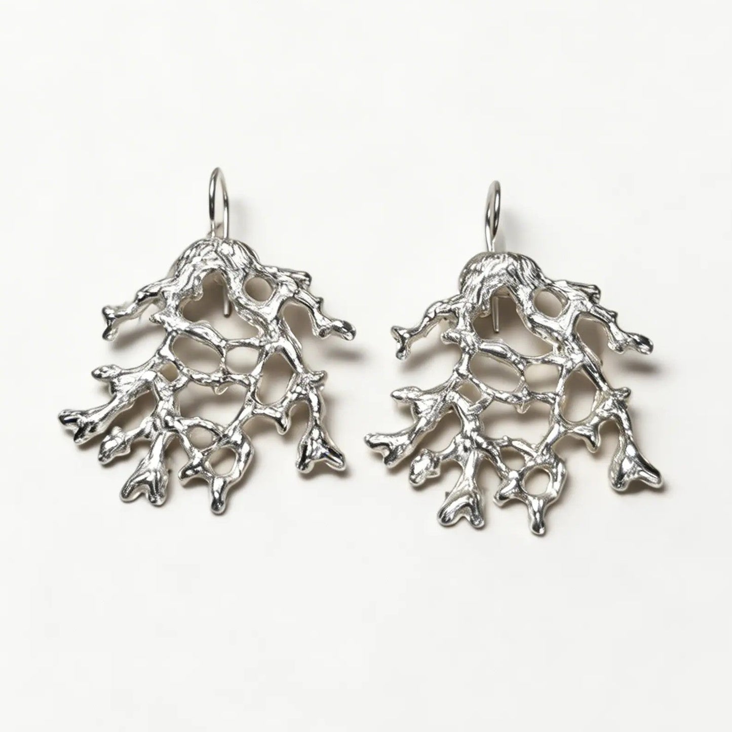 Large coral drop earrings