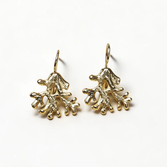 Orecchini pendenti corallo medio