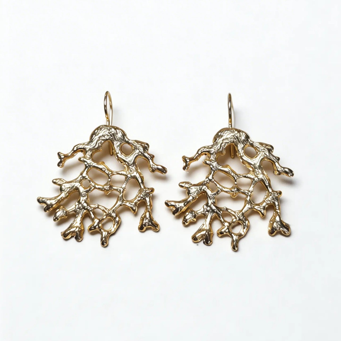 Large coral drop earrings